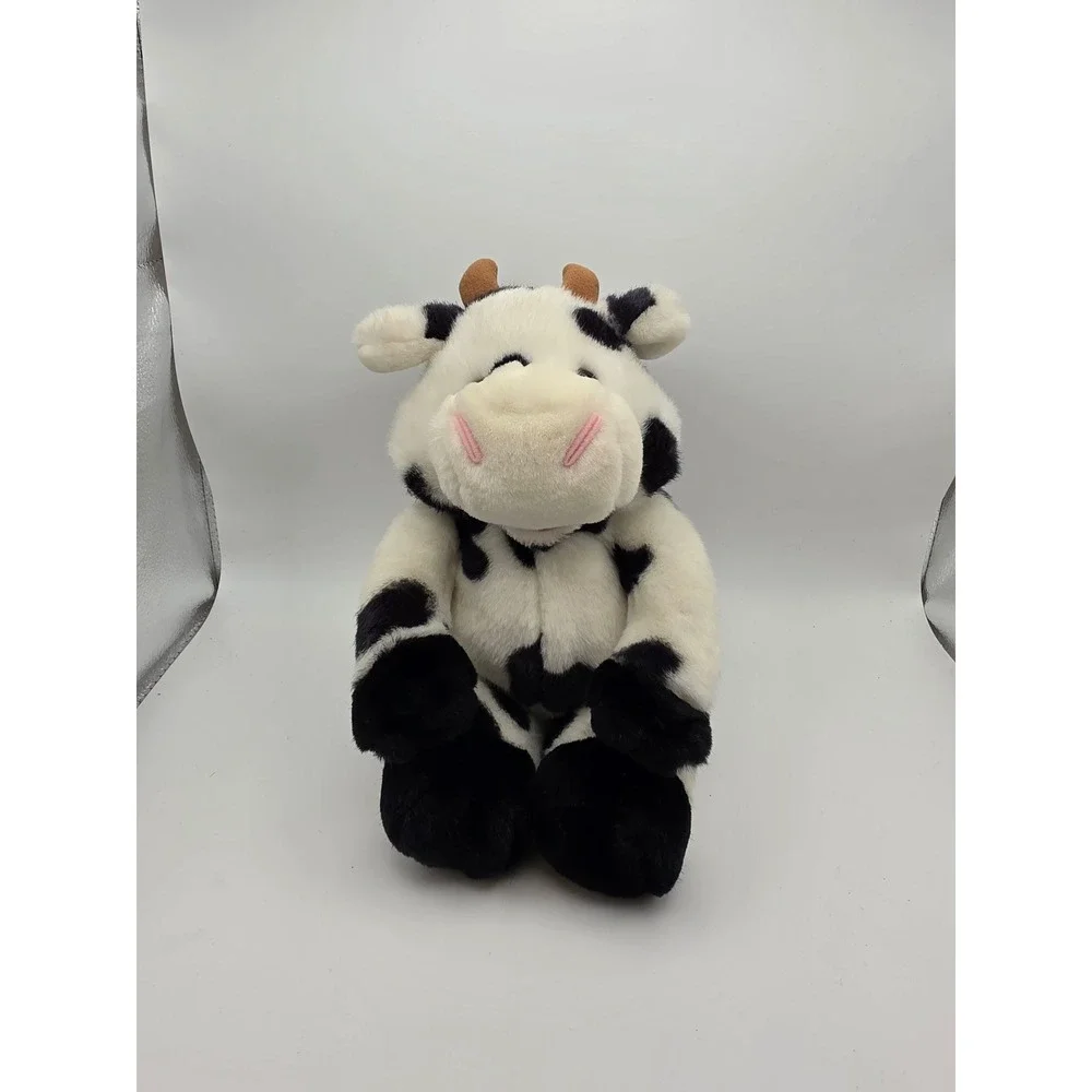 Vintage 1995 Soft Classics Toys R Us Cow Plush Black White Spotted 10 Inch